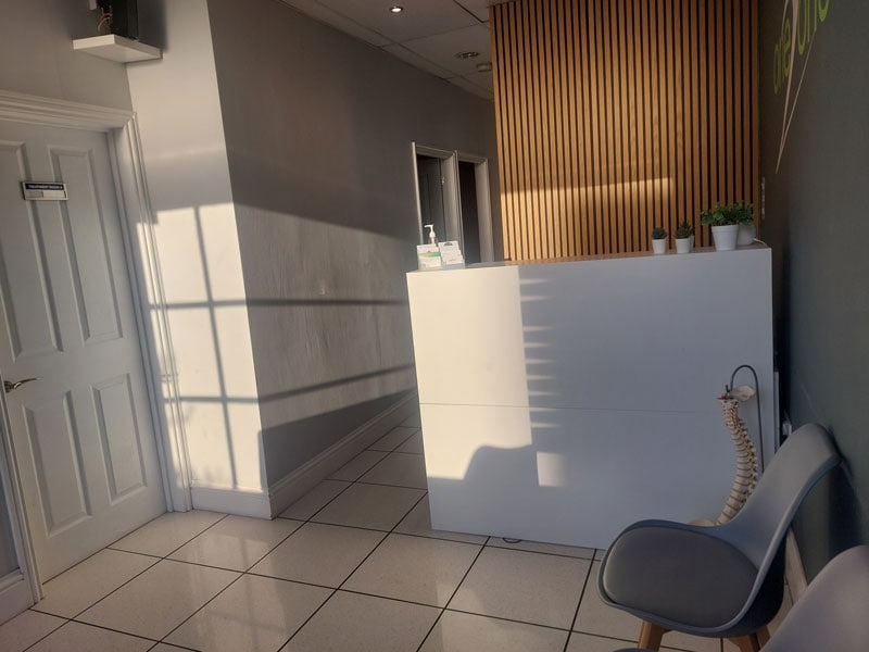 surbiton chiropractic clinic reception room Surbiton chiropractic clinic reception